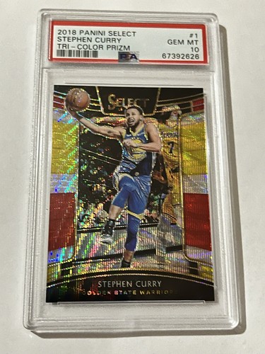 2018-19 SELECT STEPHEN CURRY TRI-COLOR PRIZM PSA 10 GEM MINT