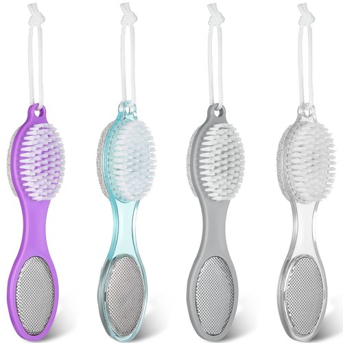 4 Pack Pumice Stone Brush for Feet 4 in 1 Scrubber Foot Care Pedicure Kit wit...