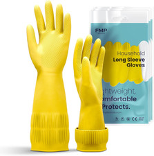 3/6/12/60 Pairs 15 Inch Extra Long Rubber Dishwashing Gloves - Non-Slip for Clea