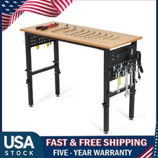 48" Adjustable Height Workbench ,2200LBS Load Heavy-Duty Work Bench Table Garage