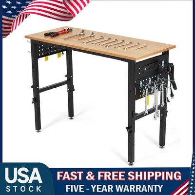 48'' Adjustable Height Workbench ,2200LBS Load Heavy-Duty Work Bench Table Garage