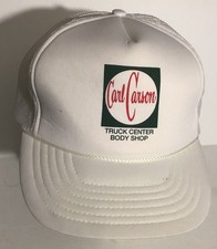 Carl Carson Trick Center Body Shop cap hat Vintage White Snapback H2
