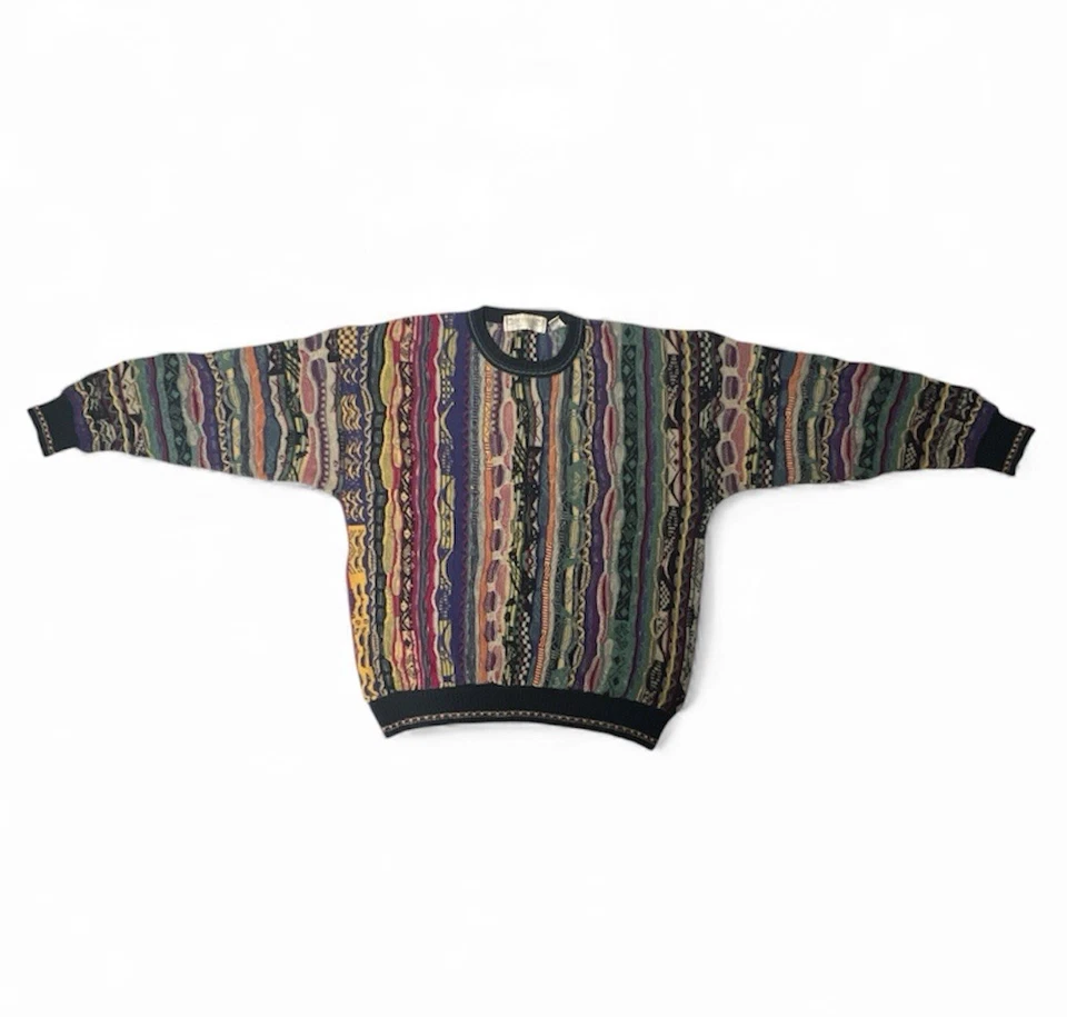 Suéter Pullover Vintage John Ashford Para Hombre Tejido Estilo Coogi Multicolor Talla XL Foto 3 de 4