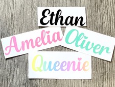 PERSONALISED Vinyl Name Sticker Decal Label Lunchbox Water Bottle School Wedding