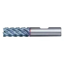 Cleveland C60417 5-Flute Carbide High-Perf Square Single End Mill For Steel Ctd