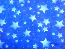 Stars on Blue with Sparkle Cotton Fabric 44" Wide x 36 " long
