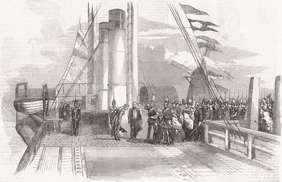 DÄNEMARK. König von Besuch Peto Cygnus 1854 altes antikes Vintage Druck Bild
