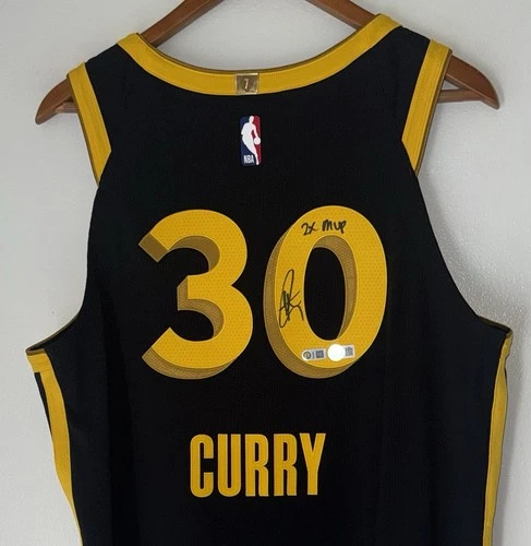 Stephen Curry "2x MVP" Signed Warriors Nike ADV NBA Authentic Jersey USASM & BAS