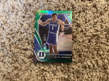 2021 Jalen Johnson, Duke, basketball card prism rookie card green