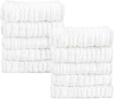 Baby Washcloths and Burp Cloths, Absorbent Cotton Muslin Baby Towels, Large Soft