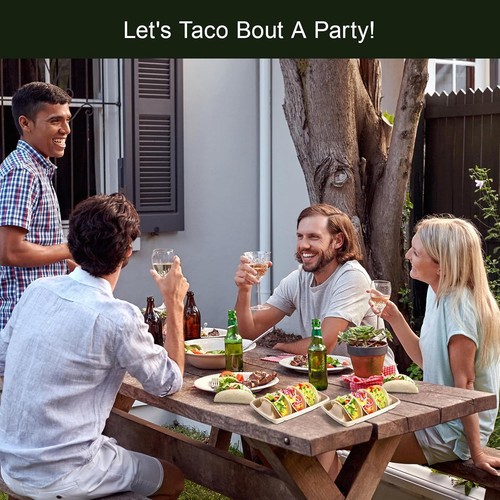 24 Stück Einweg Taco Halter für Party, Premium Papier 24 Stück, weiß - Bild 4 von 6