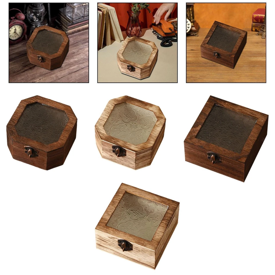 Boîte de rangement décorative en bois pour chambre à coucher, cuisine et - Photo 1/1