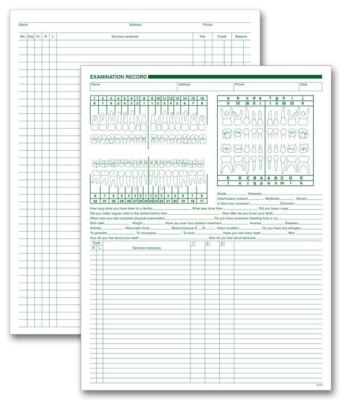 552 Dental Exam & Account Records Two Sided White Ledger 8 1/2 x 11'' QTY 250