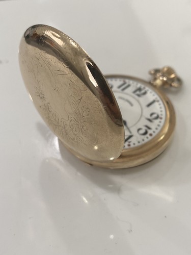 Illinois Watch Co. 10K Gold Filled Hunting Case Santa Fe Special Pocket Watch - Picture 12 of 12