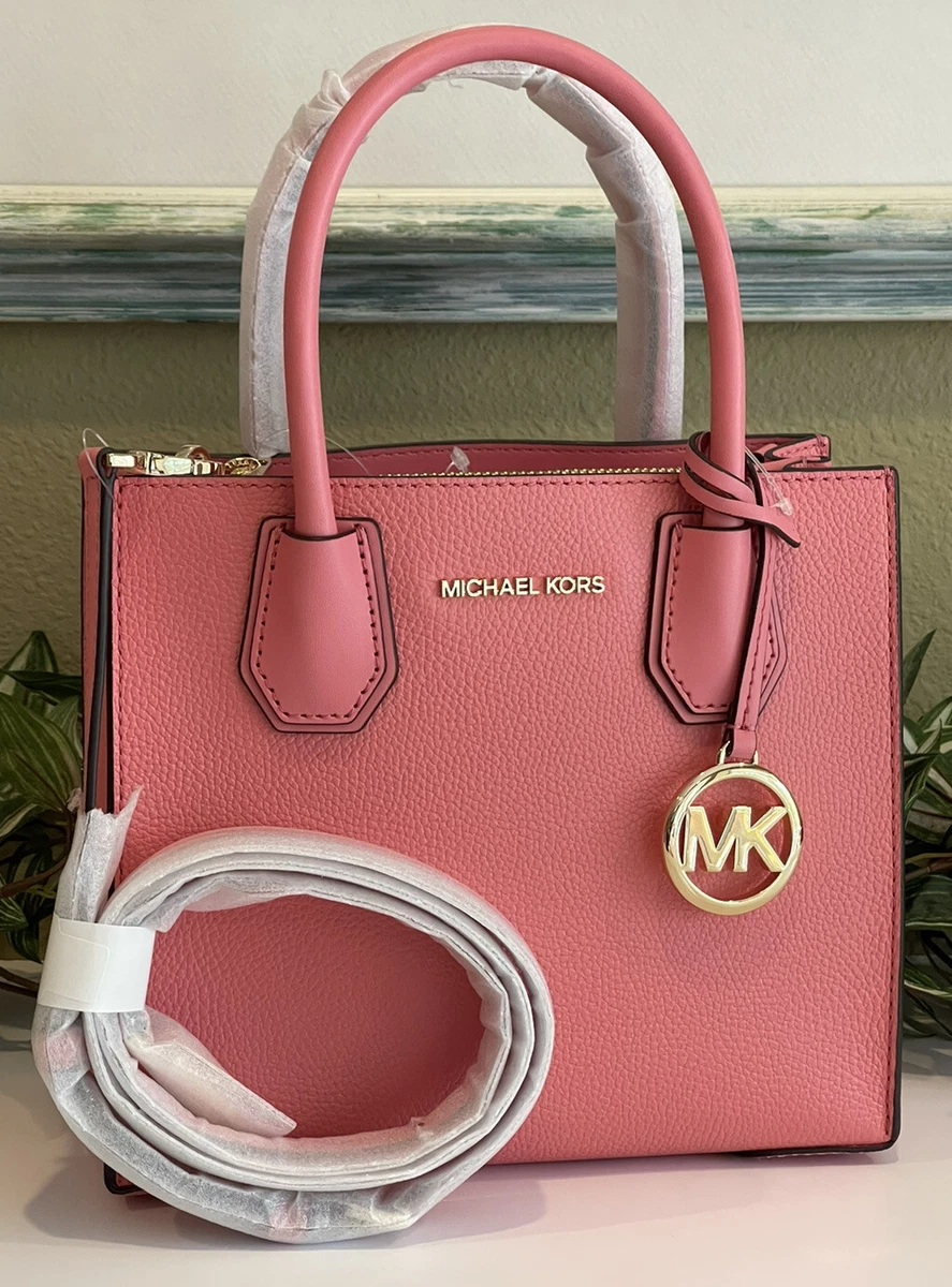 Michael Kors MK Rose Top Handle Medium Messenger Crossbody Vanilla Blush  Pink