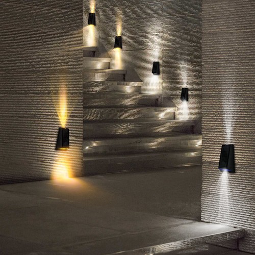 2Pack Solar Wall Lights Dual Color Waterproof Up & Down Balcony Garden Yard Lamp - Picture 18 of 22