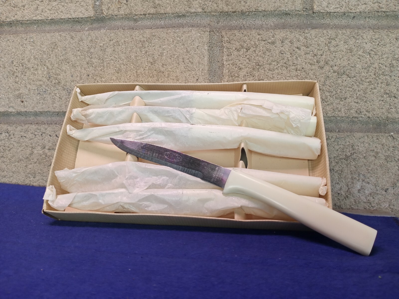 Vintage Stellar stainless steel steak knives hollow ground eBay