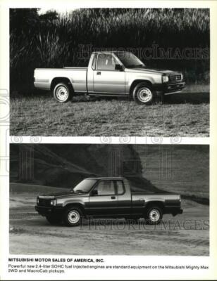 1989 Press Photo Mitsubishi Mighty Max and MacroCab trucks
