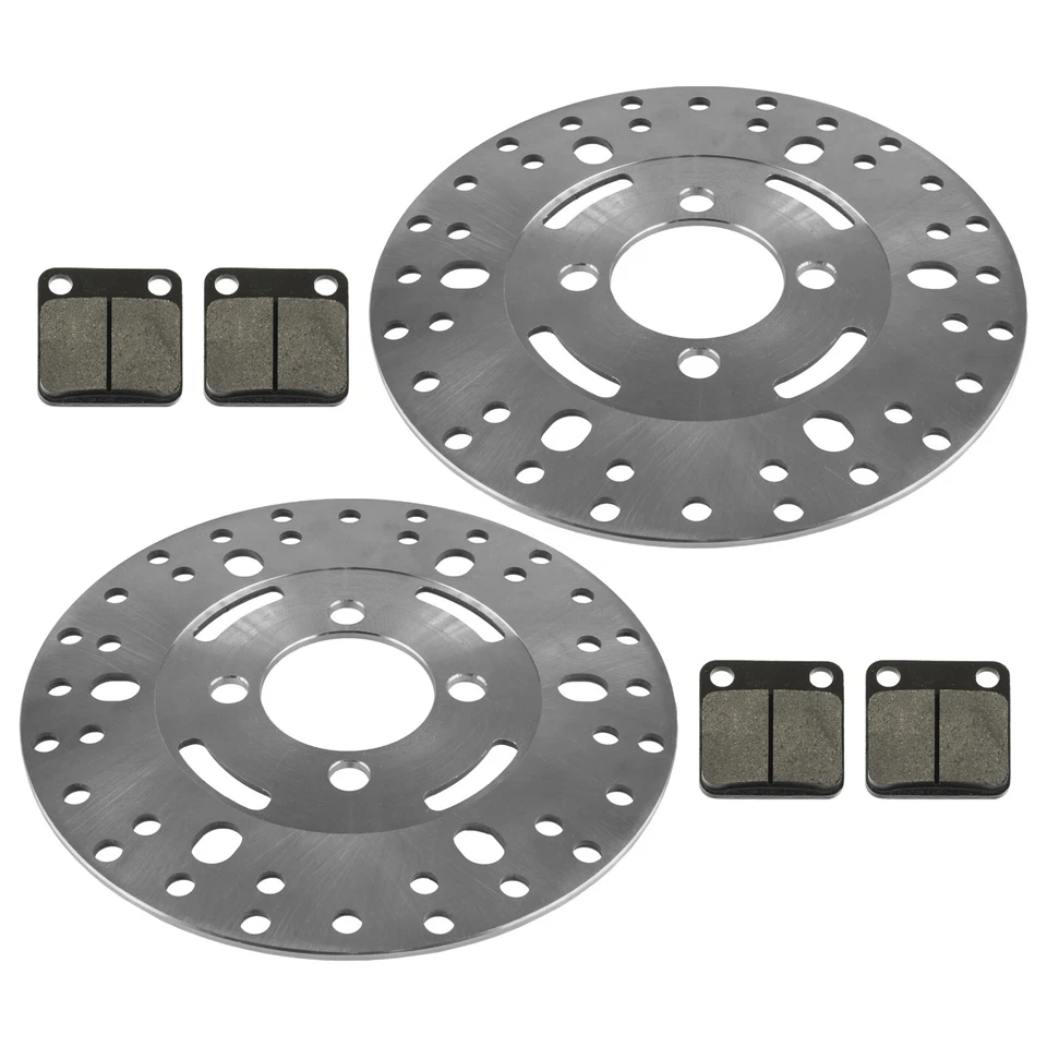 2x Disco de freno delantero L/R con pastillas de freno para Yamaha Wolverine 350 4x4 1996-2005 Foto 4 de 4