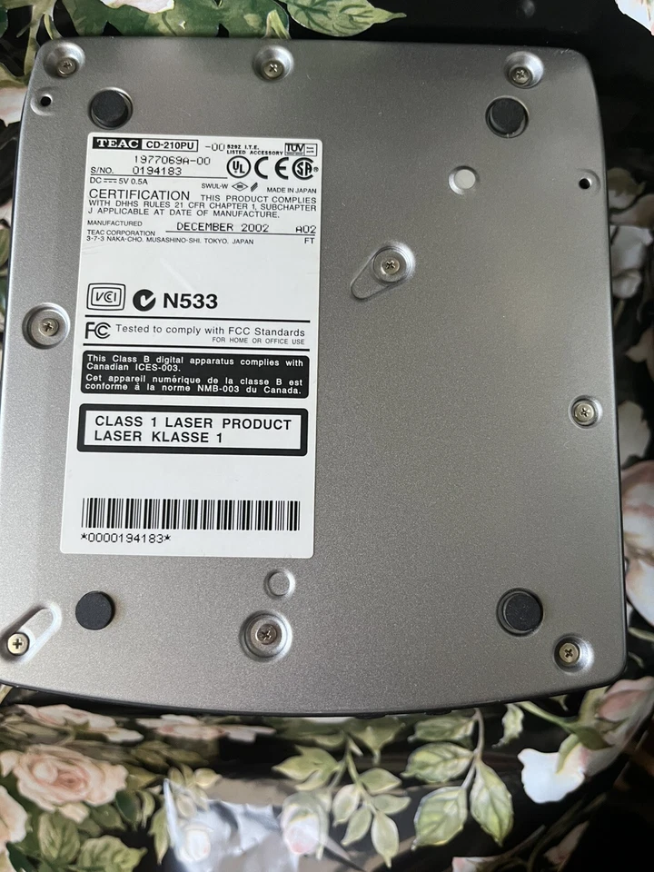 Unidad de CD/ROM portátil TEAC S/NO 0184183 Foto 3 de 3