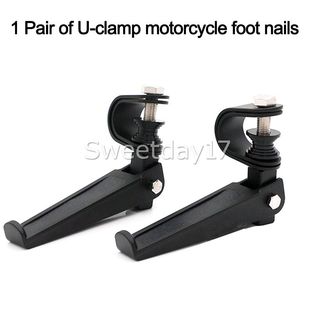 UClamp Motorcycle Foot Pegs Rest 1"11/4" Highway Engine Crash Bar