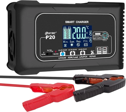 20-Amp Smart Battery Charger,12V/20A and 24V/10A.Lithium,Lifepo4,Lead-Acid(AGM/G - Picture 1 of 17
