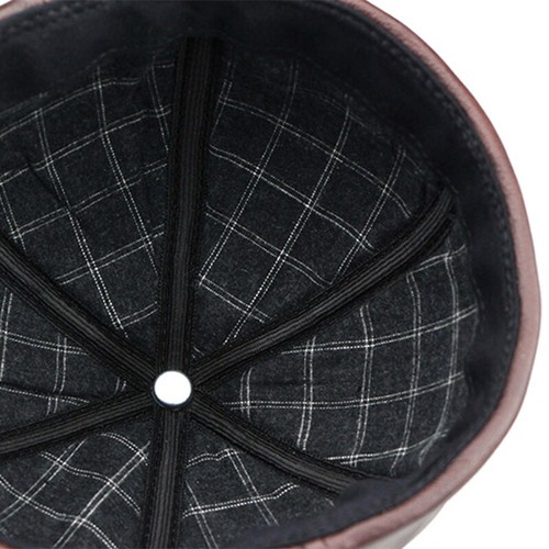 Para hombre Cuero Genuino Invierno Cálido Calavera Gorra Boina Sombrero Redondo Gorra 2 Estilos - Imagen 9 de 15