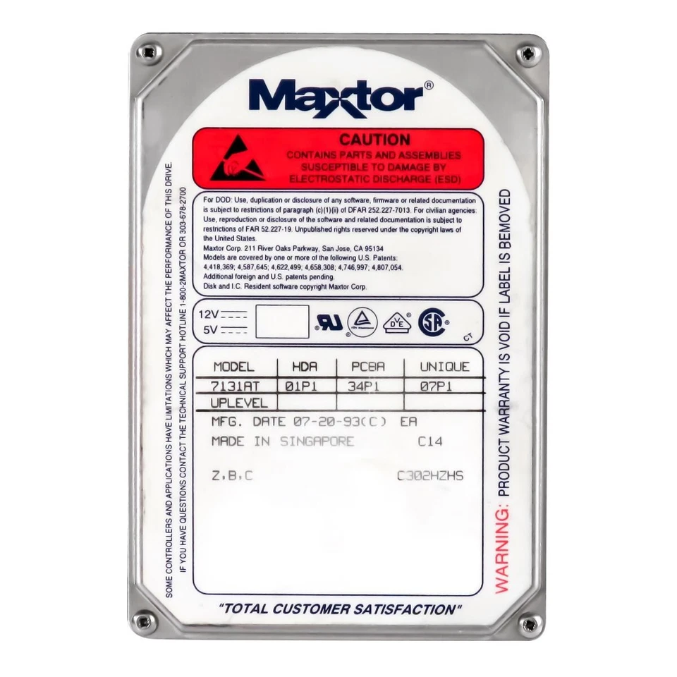 Hard Drive Maxtor 7131AT 131MB 3600U/Min 64KB Ata Ide Pata 3.5 " Inch - Image 3 of 3