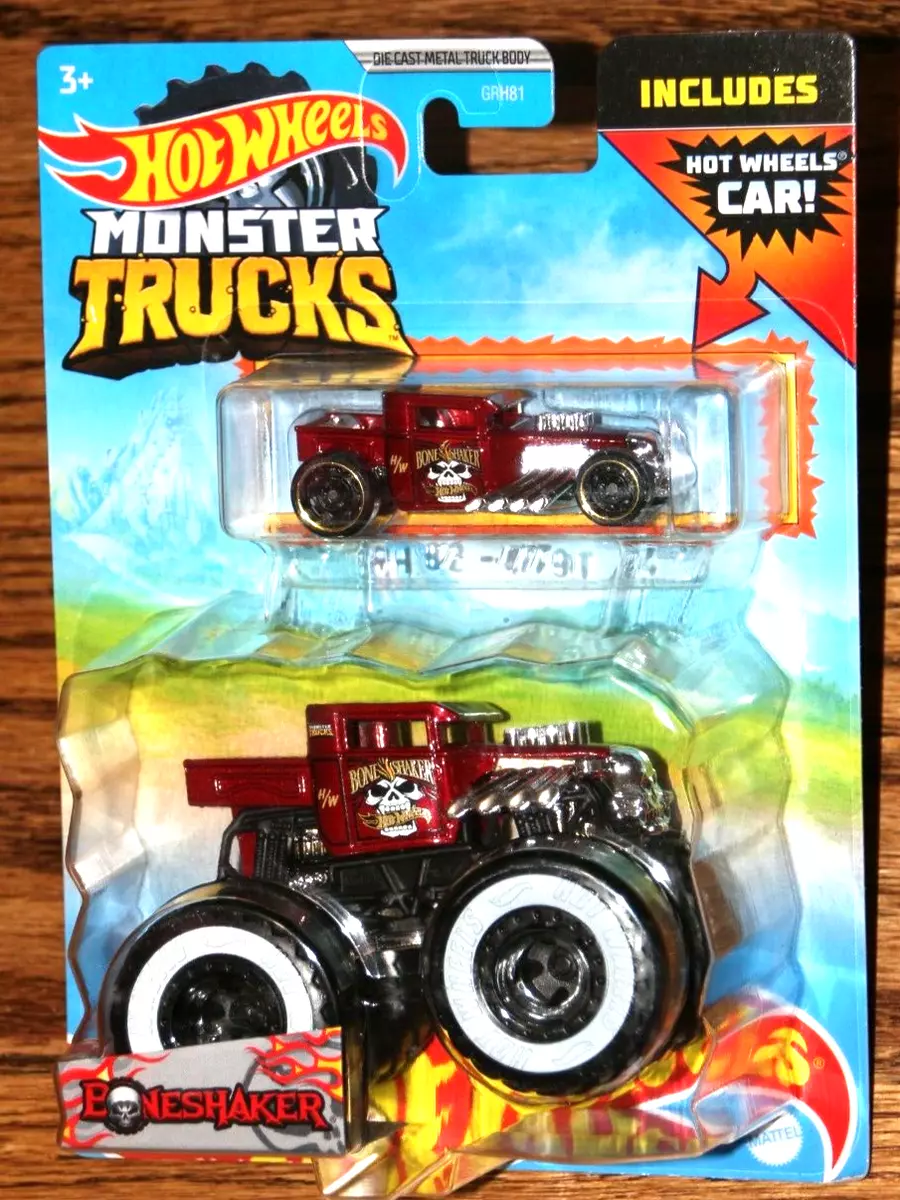 Hot Wheels 2022 - Monster Truck / Color Shifter - Bone Shaker - White to  Black with Flames