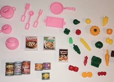 Lot of Vintage Barbie Food and Kitchenware Barbie Dreamhouse