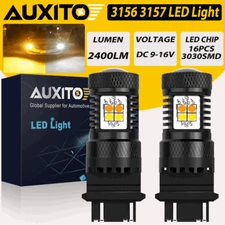 FOR TOYOTA TUNDRA White Amber Switchback 3157 4157 LED Turn Signal Light Bulbs F