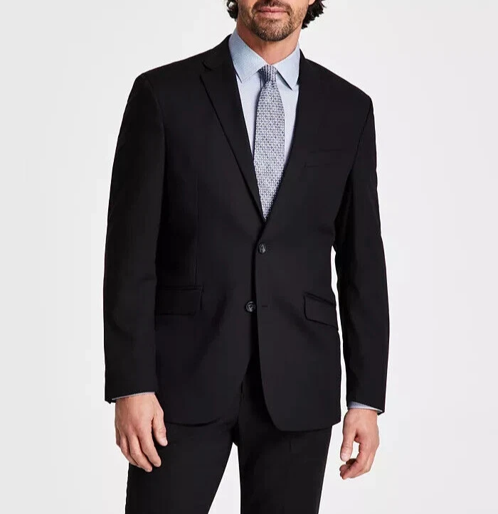 Traje Kenneth Cole Reaction Para Hombres Calce Ajustado 2 piezas 40S/33Wx30L Negro Sólido E081277 Foto 2 de 4