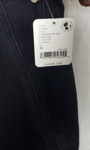 Free People We The Free Midnight Black Jeans 31 Curvy Mona Flare Split Hem NWT - Picture 5 of 9