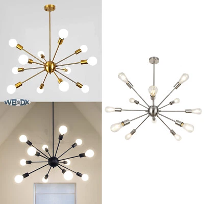 WBINDX Modern Sputnik Chandelier Ceiling Light Fixture Gold Silver Black Lighting Foyer