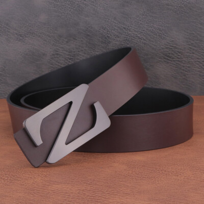 Luxury Designer Leather Z Belt Men Women Slide Buckle Waist