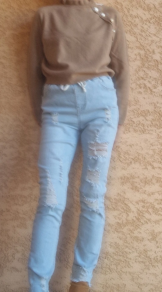 Jegging Destroy taille haute - Photo 3/4
