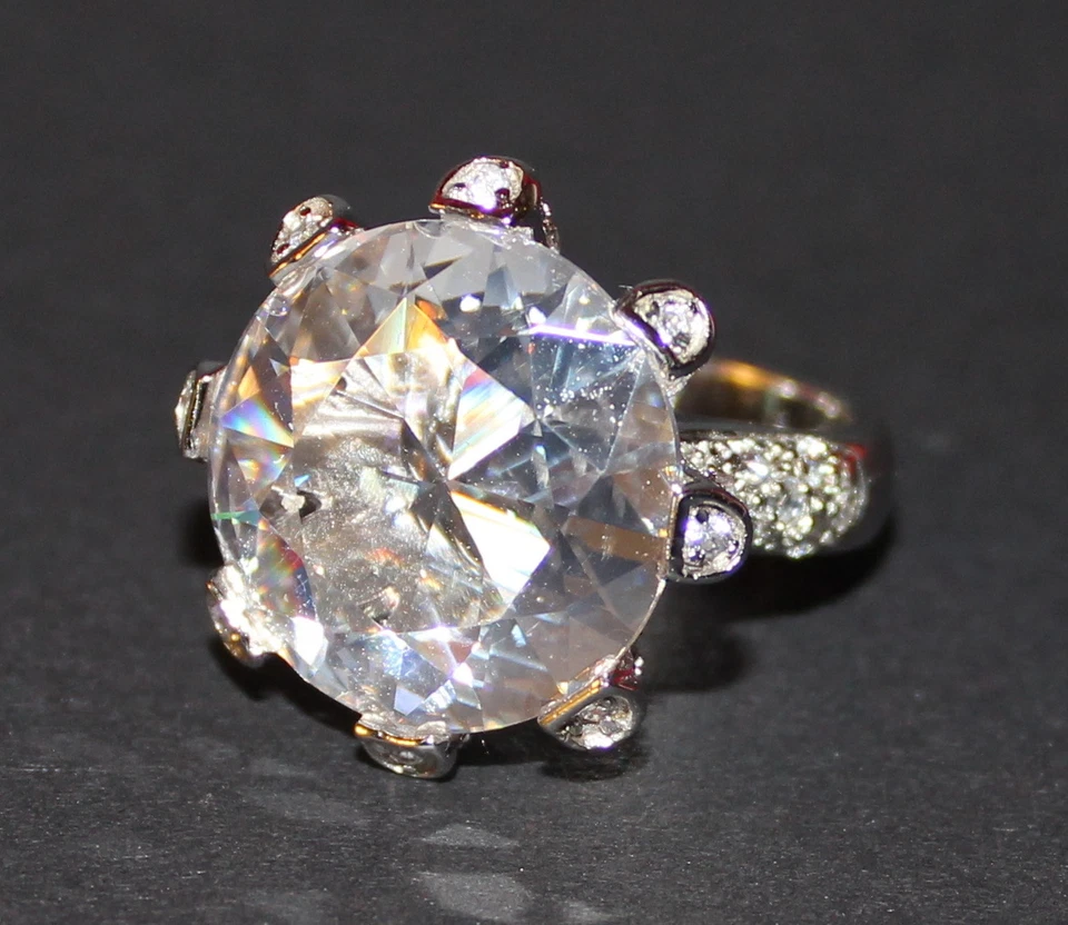 pompöser Ring Spinell+Zirkonia weiß 925S Ringgröße 56  sehr edel! - Bild 4 von 4