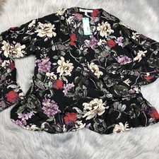 Collective Concepts Stitch Fix Ciana Wrap Floral Multicolored Blouse Sz Medium