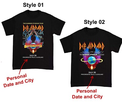 Def Leppard And Journey Summer Stadium Tour 2024 Shirt , Custom Date Tour Shirt