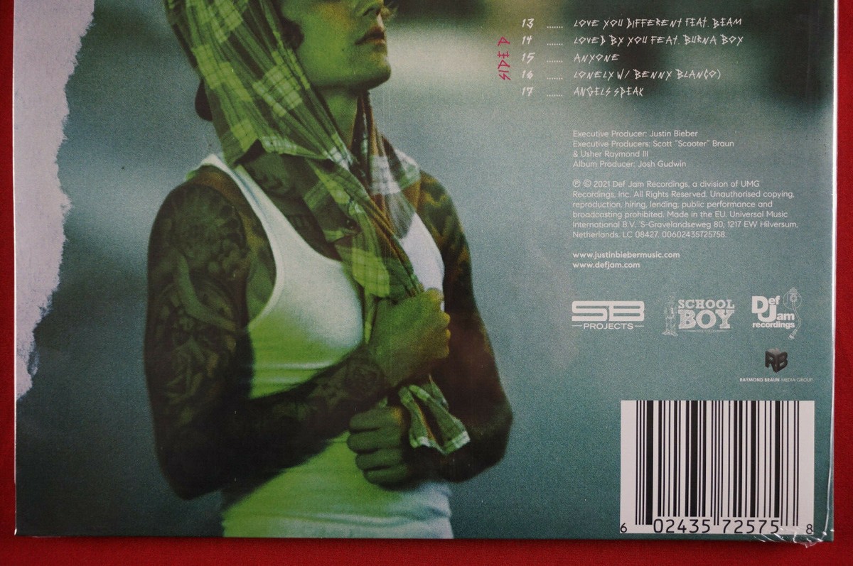 Justin Bieber Justice Exclusive 2 Silver Vinyl LP Record