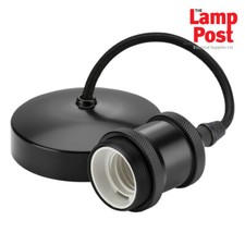 Image of ML 8271MB 6" E27 Screw Vintage Ceiling Pendant Light Set - Matt Black