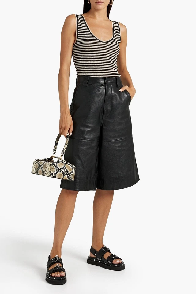 $1,295 BRUNELLO CUCINELLI Metallic Striped Stretch-Jersey Tank Size Large, NWT - Image 2 of 4