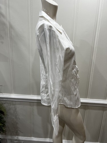 BOSS HUGO BOSS Size 4 Stretch Blouse White - Picture 2 of 23