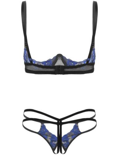 Spitze Dessous Set Damen nackte Brüste Bügel-BH schrittweise Höschen Unterwäsche - Bild 23 von 26