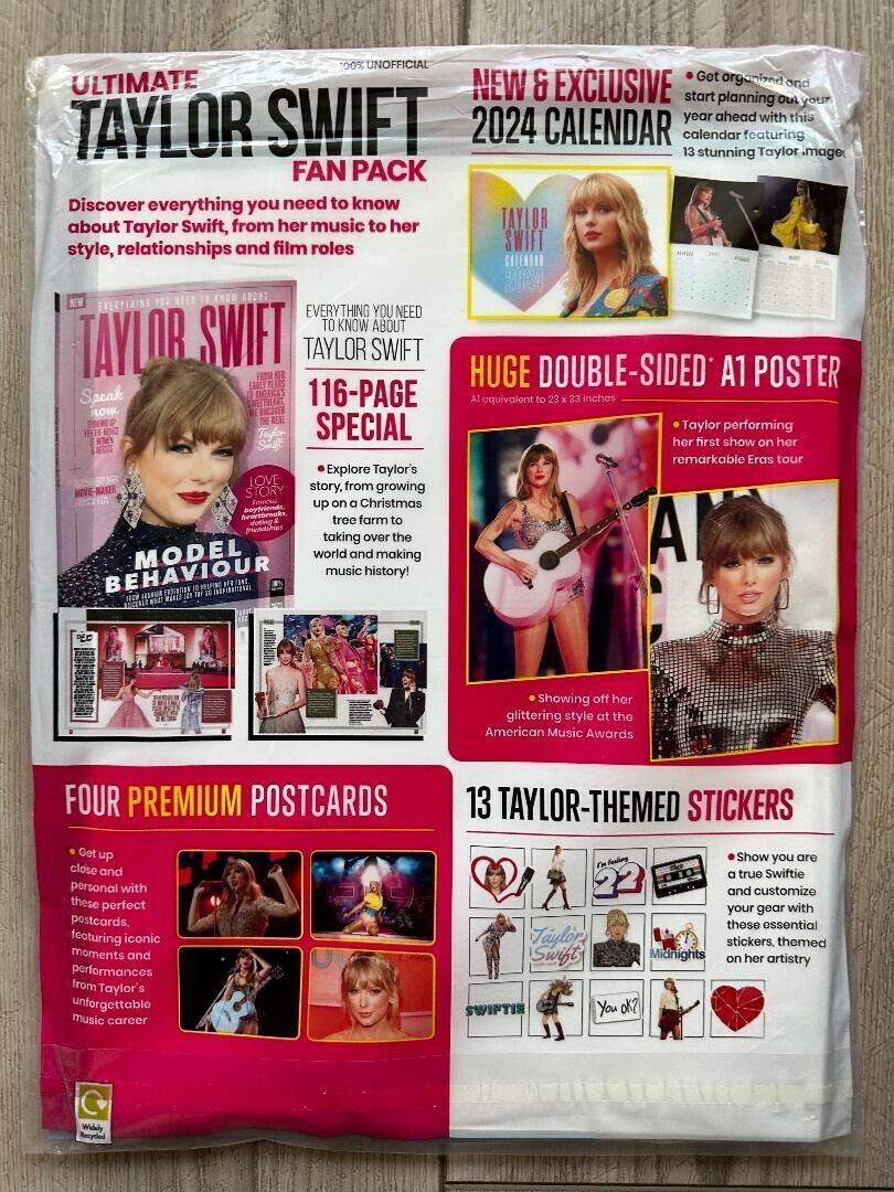 2023 2024 Calendar FAN PACK TAYLOR SWIFT Magazine 9 Gifts Inside ARTCARD  Posters