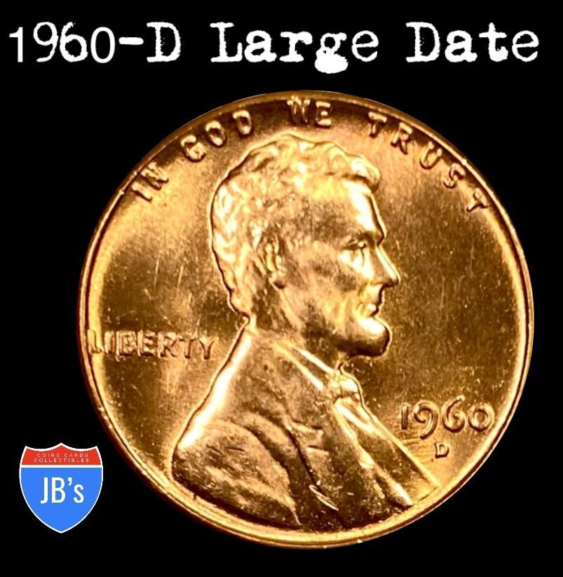 1960-D LARGE DATE Lincoln Memorial Cent Penny 1c - BRILLIANT
