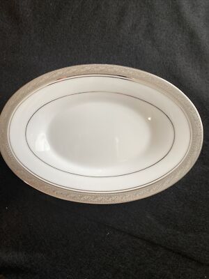 Noritake Crestwood Platinum Butter/Relish Tray, New in Box (FC4)