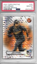 2023 Topps Pristine LUIS ARRAEZ ORANGE REFRACTOR #15/25 PSA 10 POP 1 PADRES!