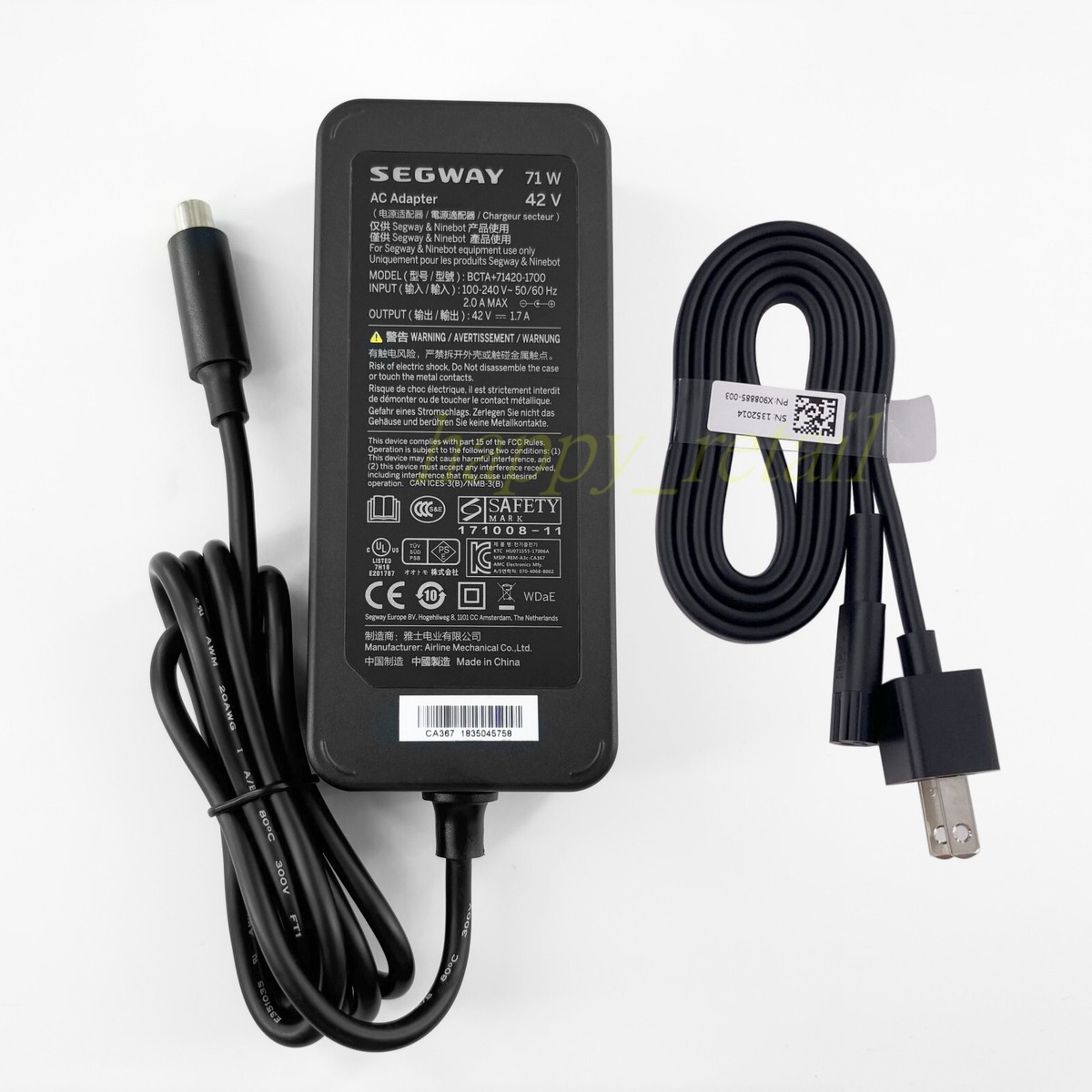 Segway BCTA714201700 Ninebot Battery Charger for sale online