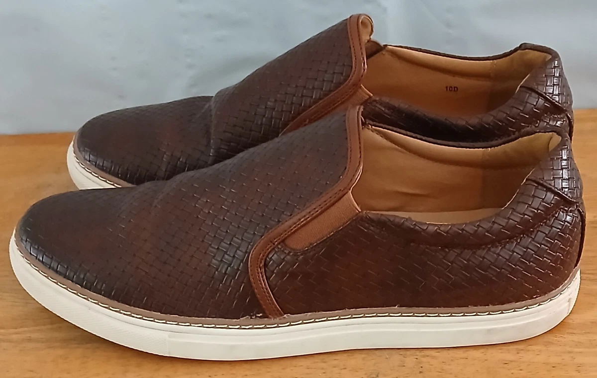 Joseph Abboud Men’s 8.5 Brown Slip On Leather Square Toe Dress Loafers Gel Heel Joseph Abboud Shoes Mens 13 W Wide Dress Oxford Brown Faux  main image 3